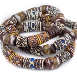 BROWN AFRICAN BEAD BRACELETS~ SET OF THREE: $12 NEW
